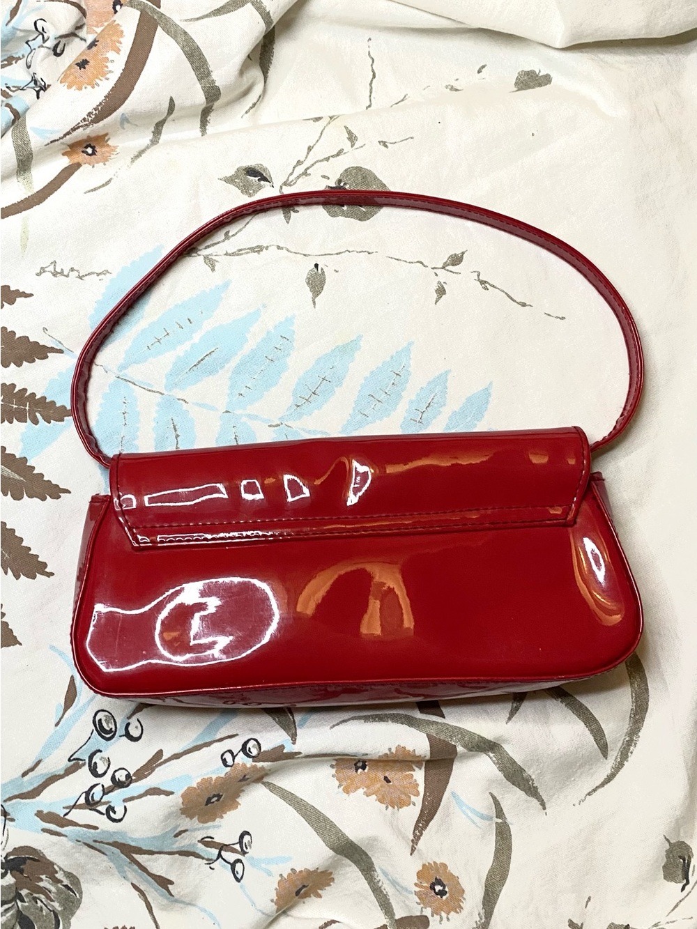 Vintage Y2K Spring red pleather shoulder/ clutch bag with polka dots❤️ - Picture 4 of 15